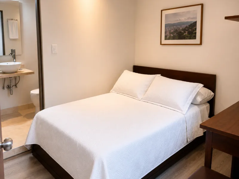 HABITACION CON BAÑO PRIBADO PERCALES APARTAHOTEL